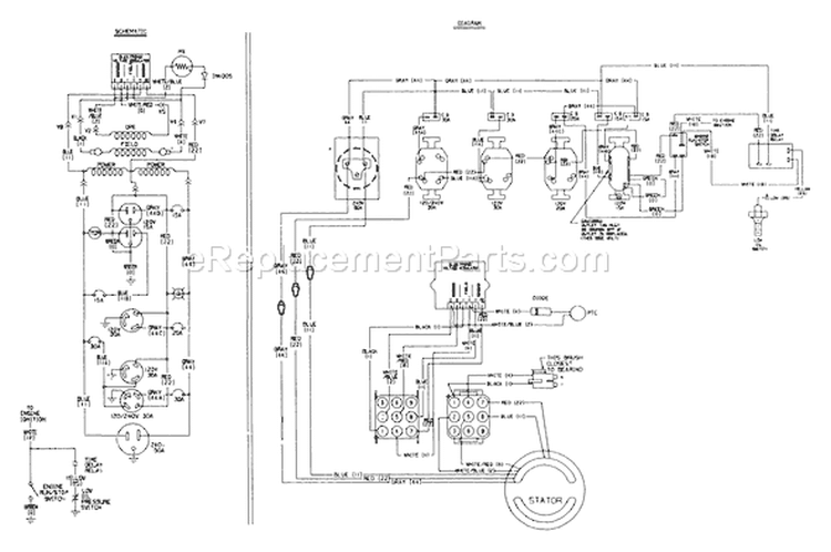 Page E Diagram and Parts List for 5563-1  Briggs and Stratton Generator